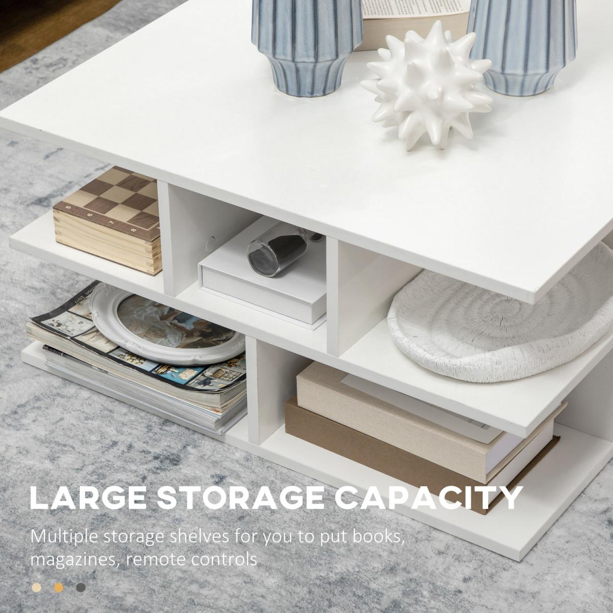 Square Coffee Tables for Living Room, Modern Cocktail Table - Grey – image 8