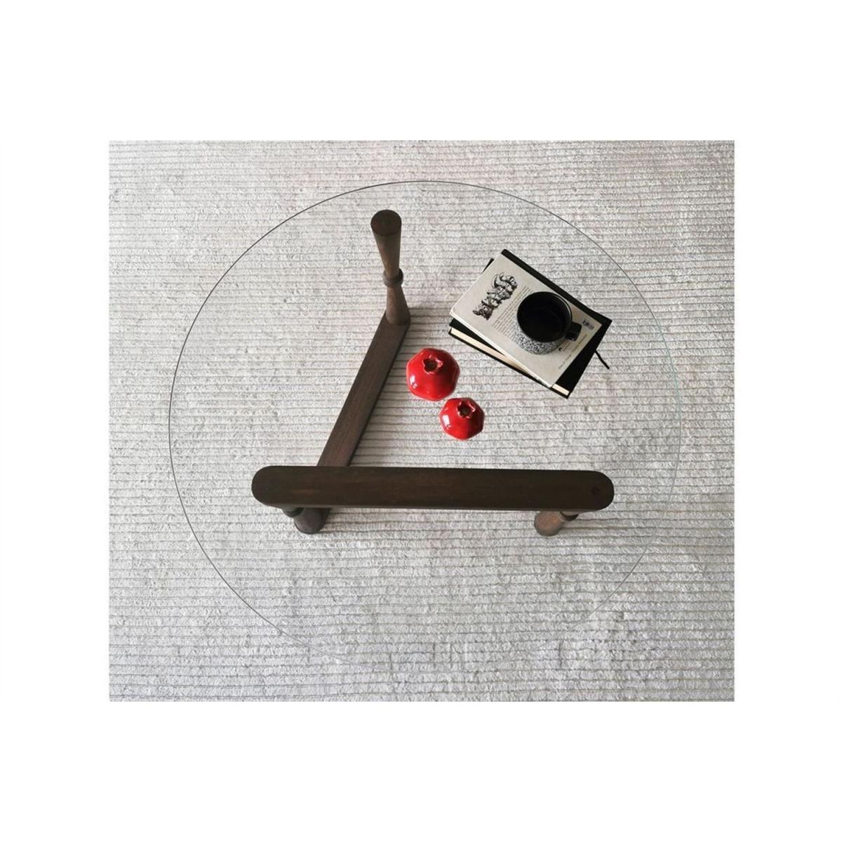 Round Glass Coffee Table - Natural & Glass – image 2