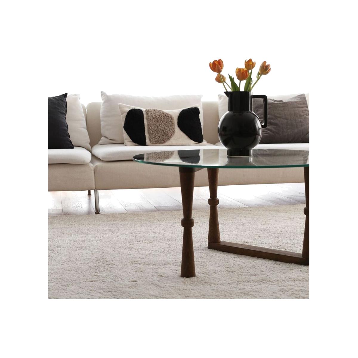 Round Glass Coffee Table - Natural & Glass – image 1