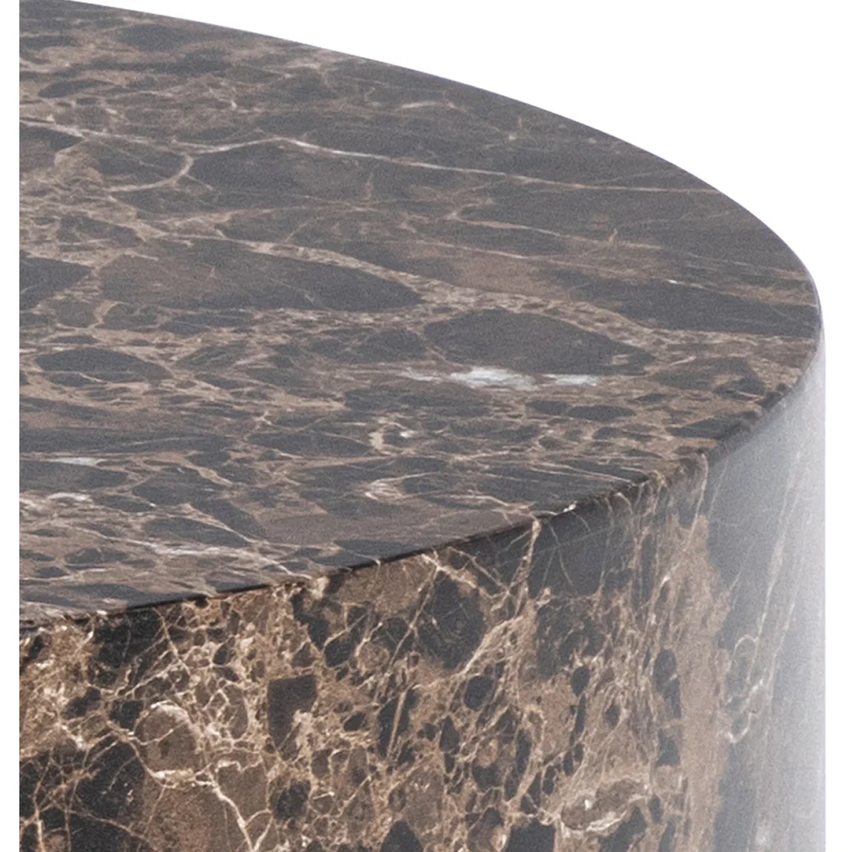 Dice Round Coffee Table Set of 2 in Brown Marble and Delhi Rough Paper - Brown – image 5