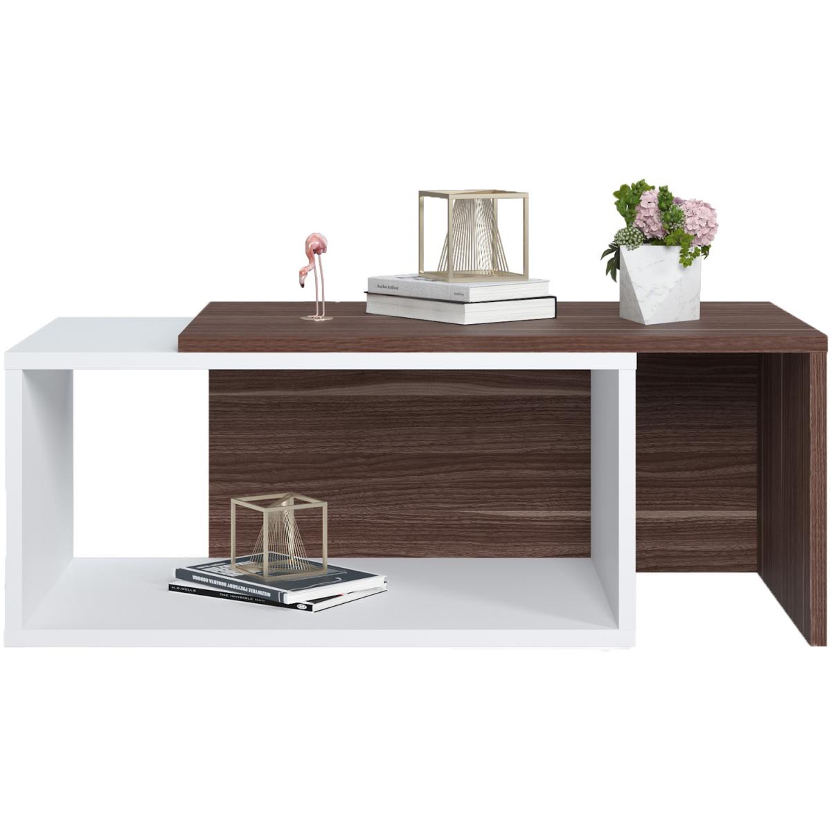 Felica Adjustable 2 Colour Coffee Table - Ruumstore - Walnut/White – image 4