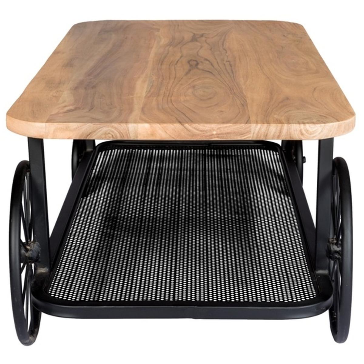 Industrial Creative Craft Inspiration Wheel Coffee Table - Light Wood – image 3