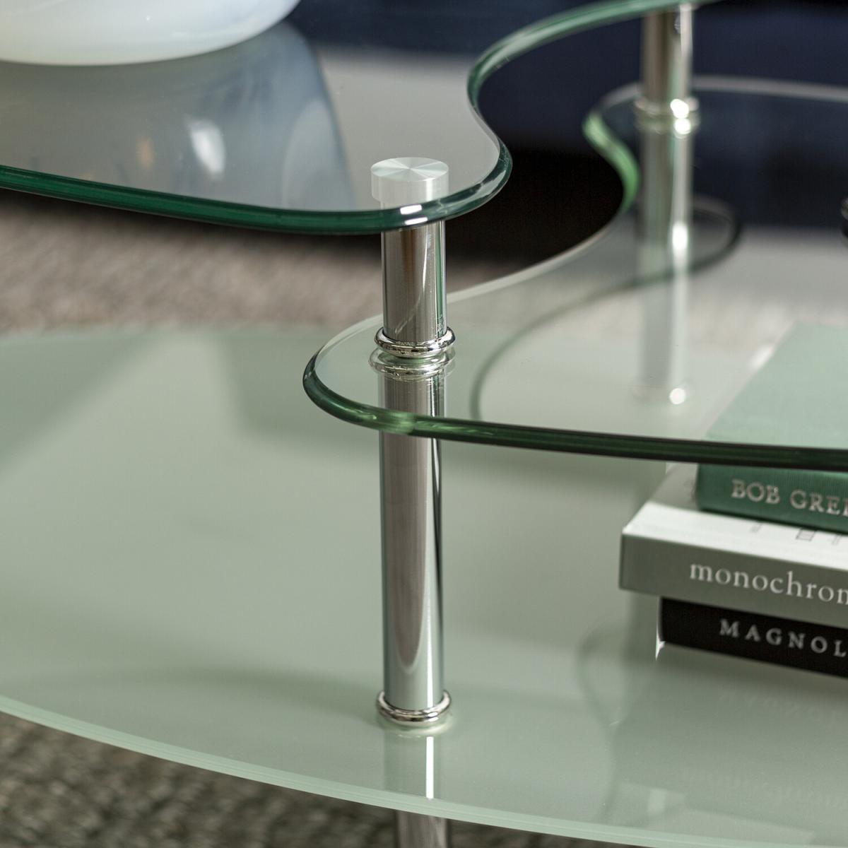 Arturo Glass Coffee Table - Silver – image 2