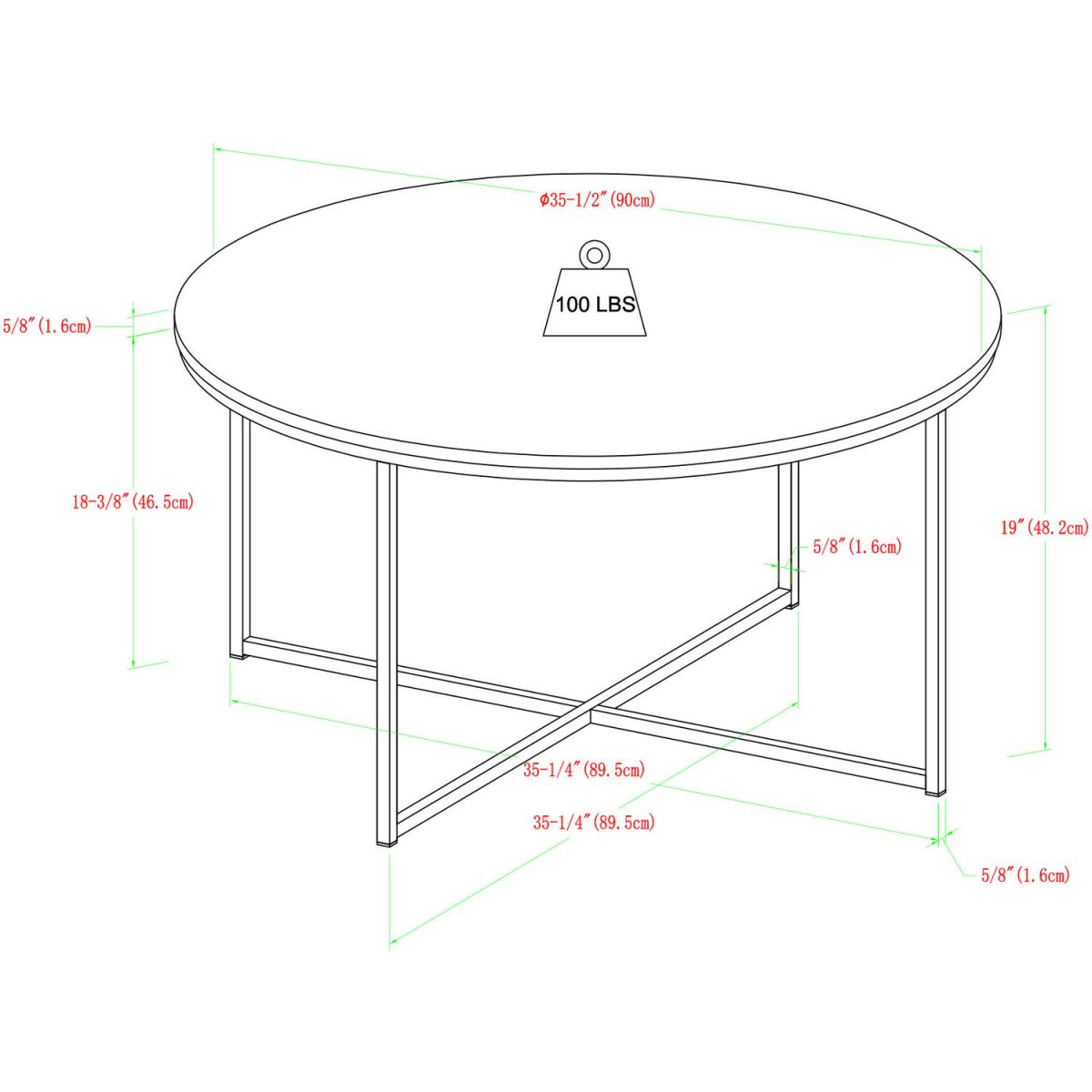 Nika Round Coffee Table White Marble Effect and Black Metal - White Marble Effect – image 5