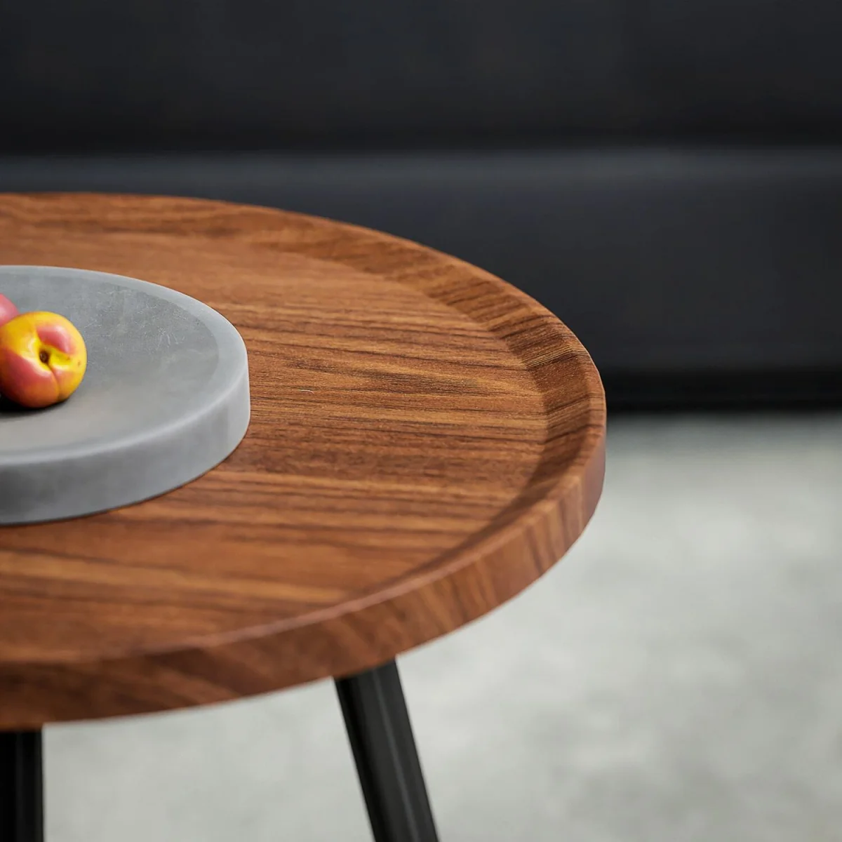 Suta Noni Set of 2 Nesting Coffee Tables, Chestnut Wood-Effect and Matte Black, 80 cm – image 10