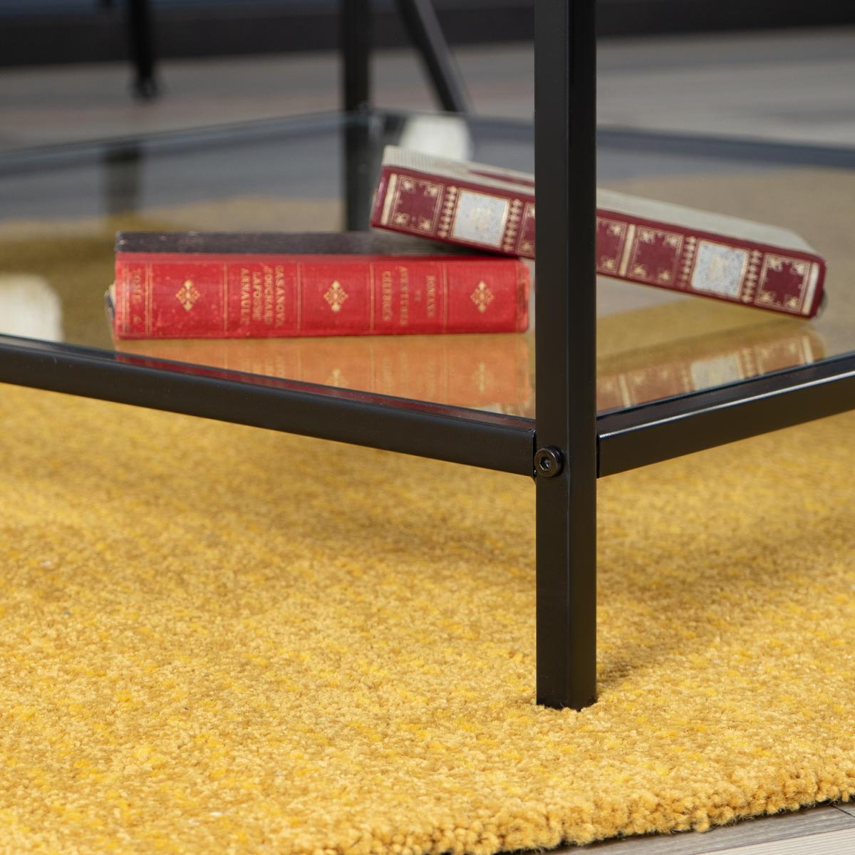 Hudd Square Glass Coffee Table - black / Glass Base – image 8