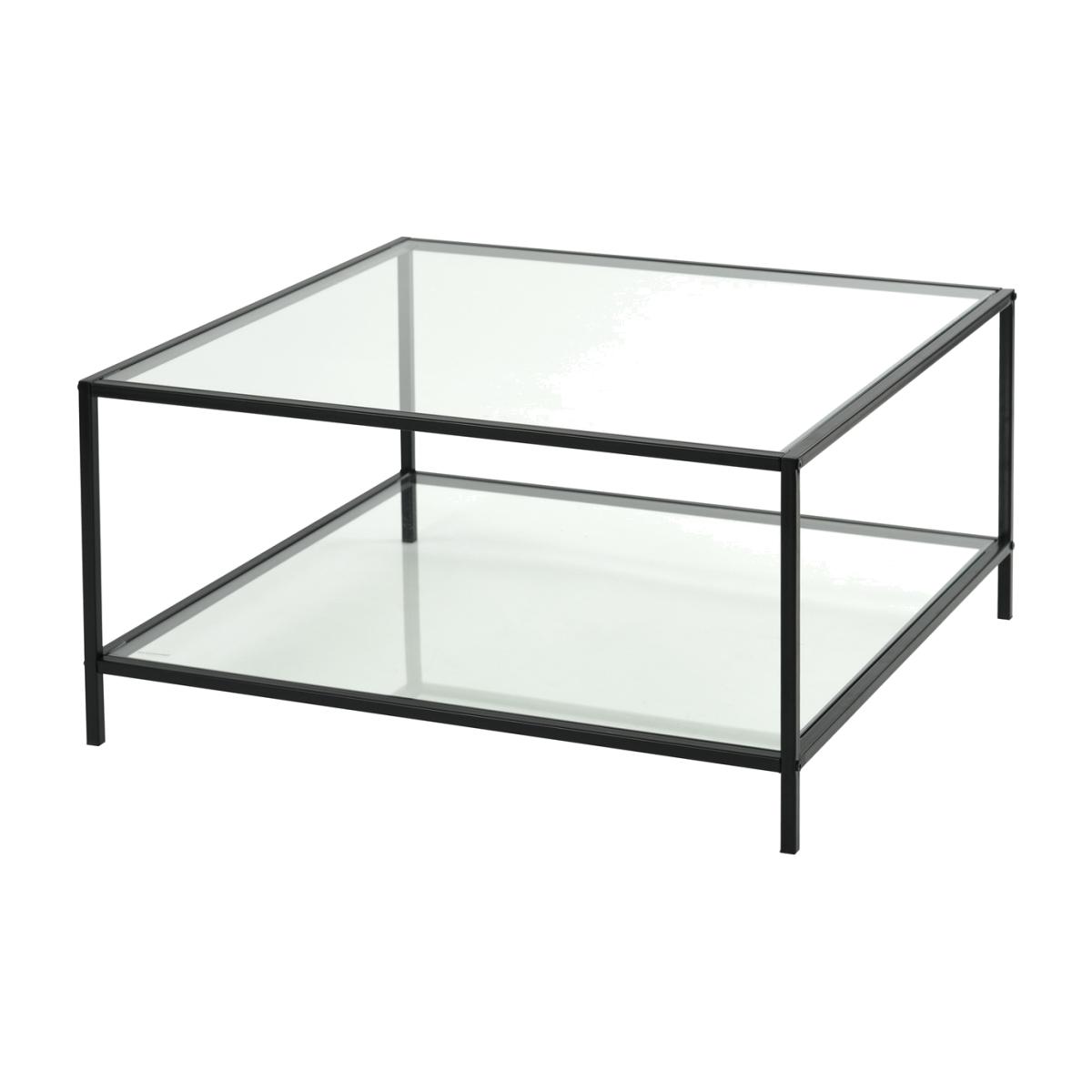 Hudd Square Glass Coffee Table - black / Glass Base – image 1