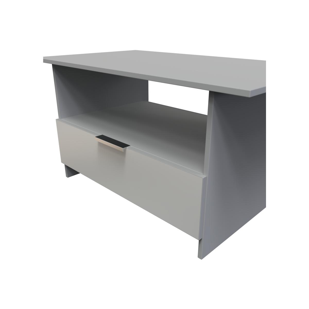 Plymouth Ready Assembled Bottom Drawer Coffee Table - Uniform Grey & Dusk Grey