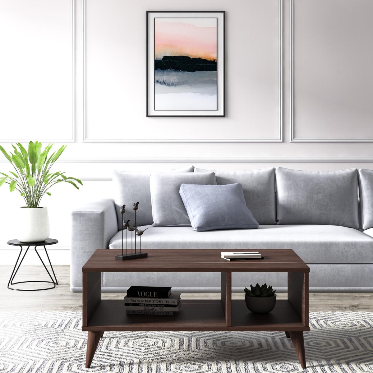 Vega Coffee Table 89cm W with Storage by Ruumstore - Victoria Walnut – image 5