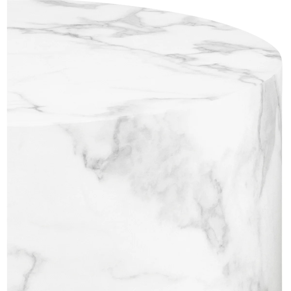 Dice Round Coffee Table Set of 2 in White Marble and Carrara Rough Paper - White – image 6