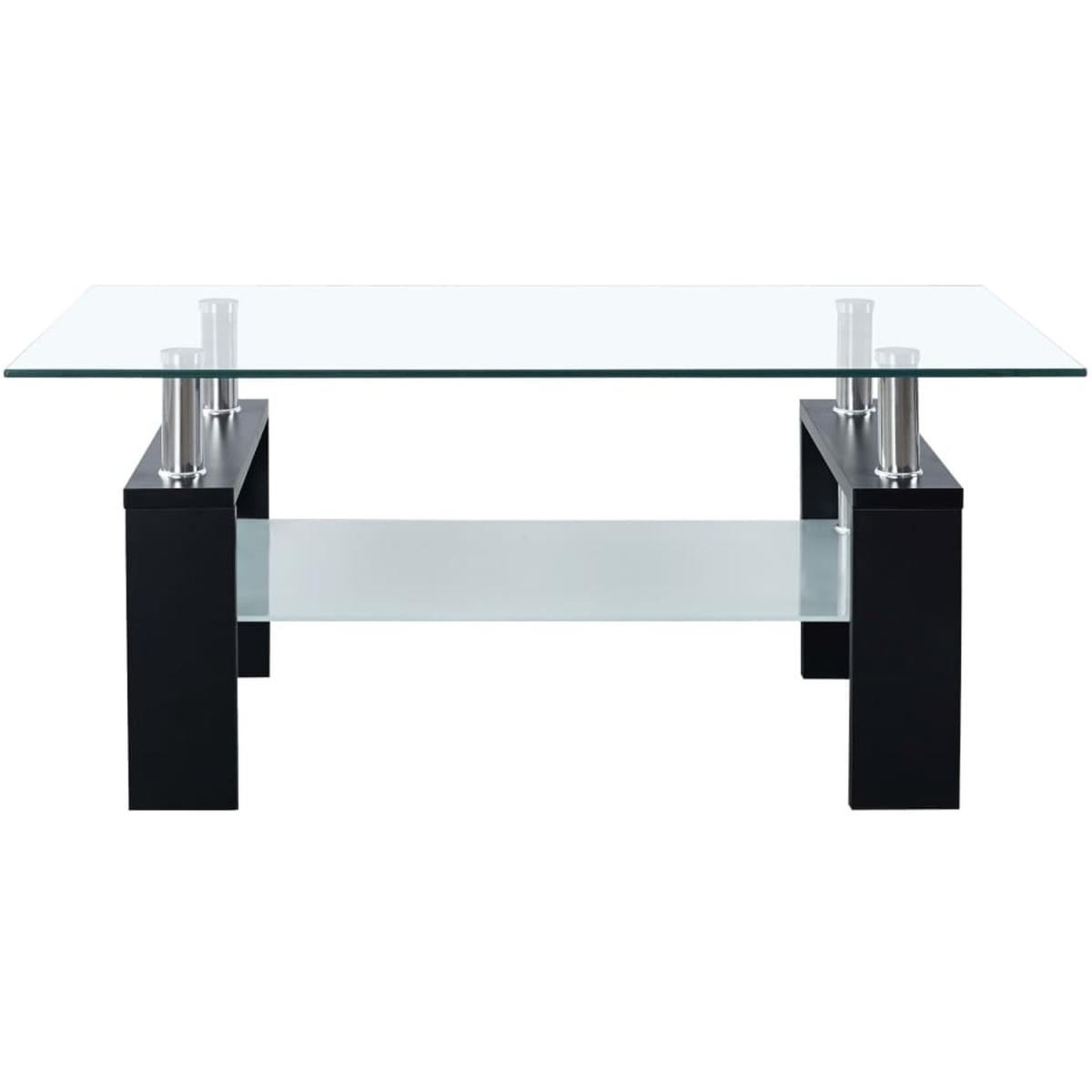Coffee Table With Glass Top - White and transparent – image 2