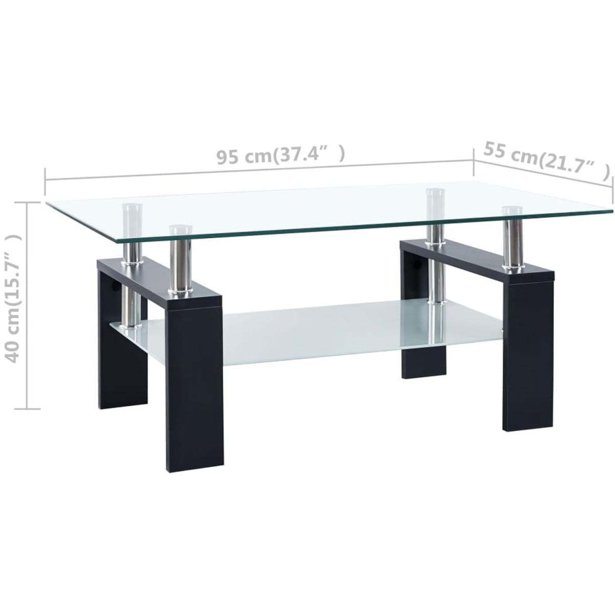 Coffee Table With Glass Top - White and transparent – image 4