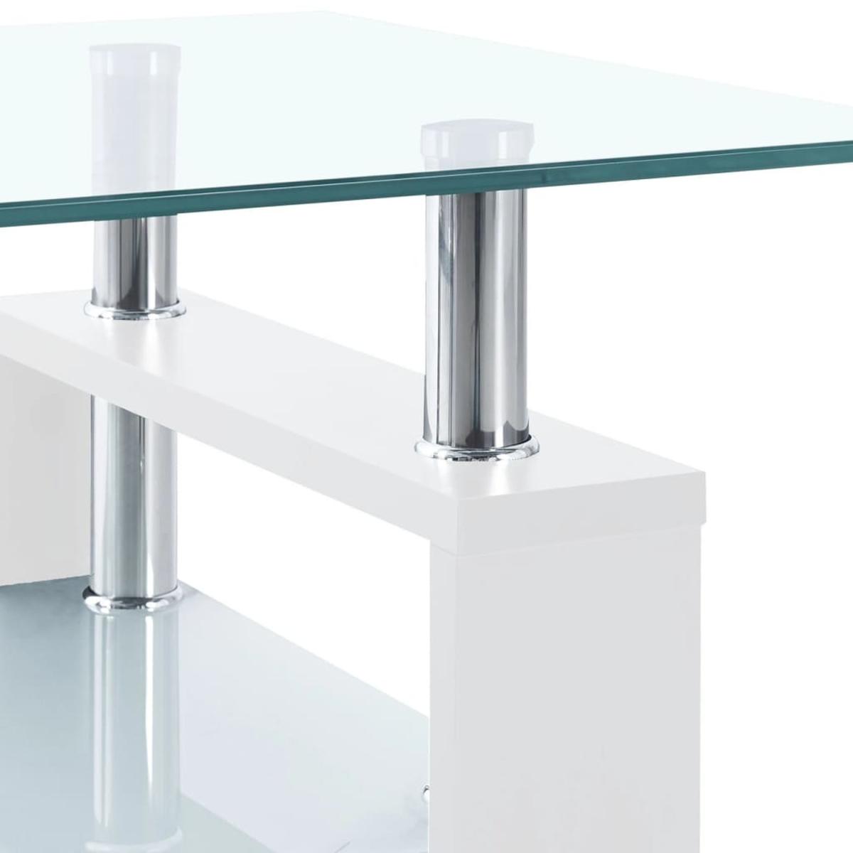 Coffee Table With Glass Top - White and transparent – image 5