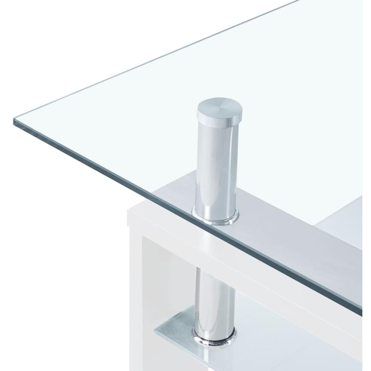 Coffee Table With Glass Top - White and transparent – image 7