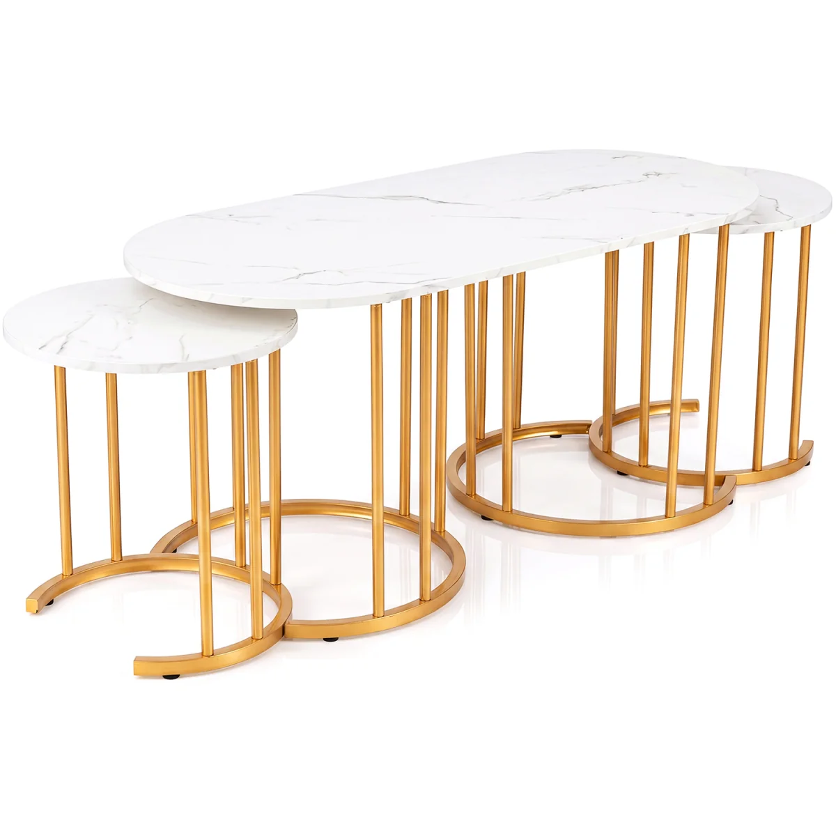 Nesting Coffee Table Set - Gold – image 4