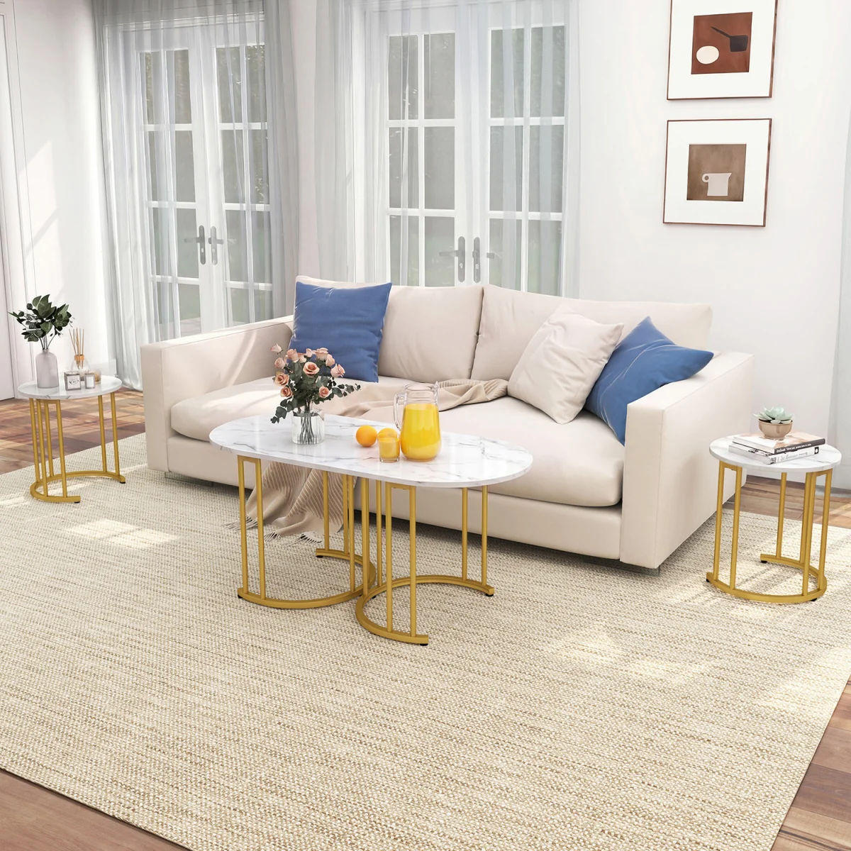 Nesting Coffee Table Set - Gold – image 7