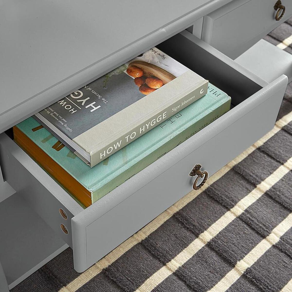 Paris 2 Drawer Coffee Table Storage Unit - Grey – image 3
