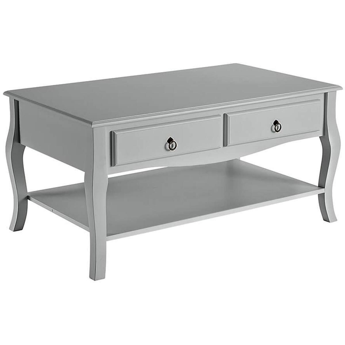 Paris 2 Drawer Coffee Table Storage Unit - Grey – image 4