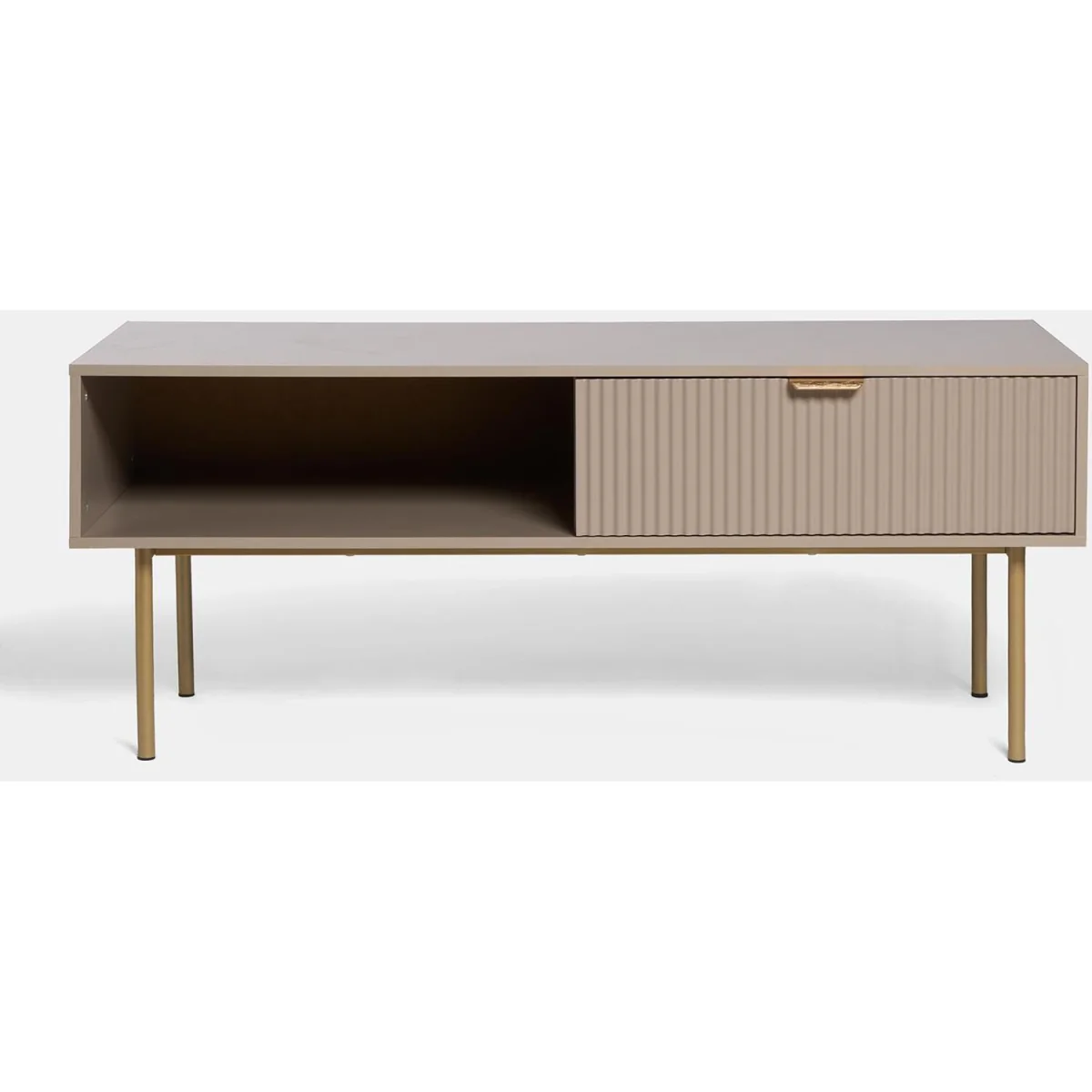 OHS Ribbed Coffee Table With Drawer - Natural – image 2