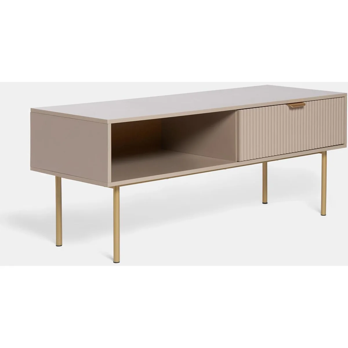 OHS Ribbed Coffee Table With Drawer - Natural – image 4