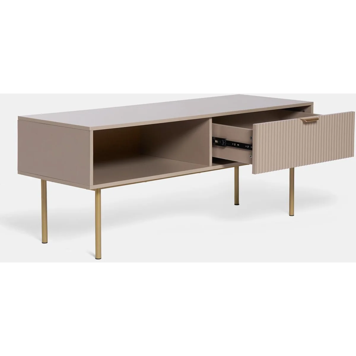 OHS Ribbed Coffee Table With Drawer - Natural – image 5