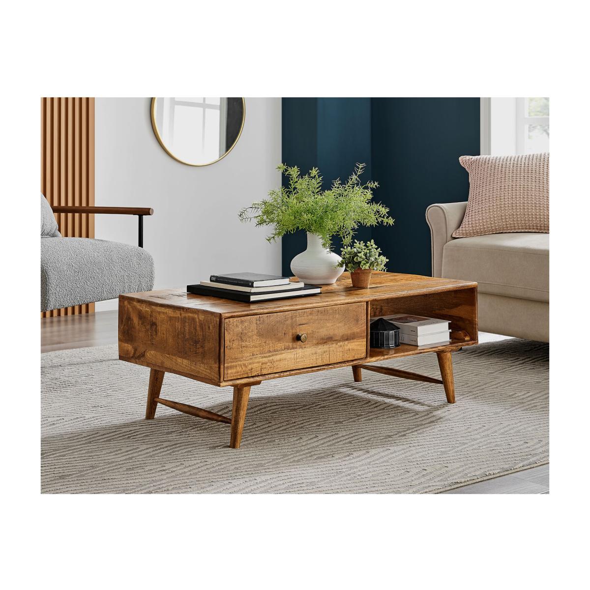 Teo Solid Honey Wood Coffee Table - Honey – image 1