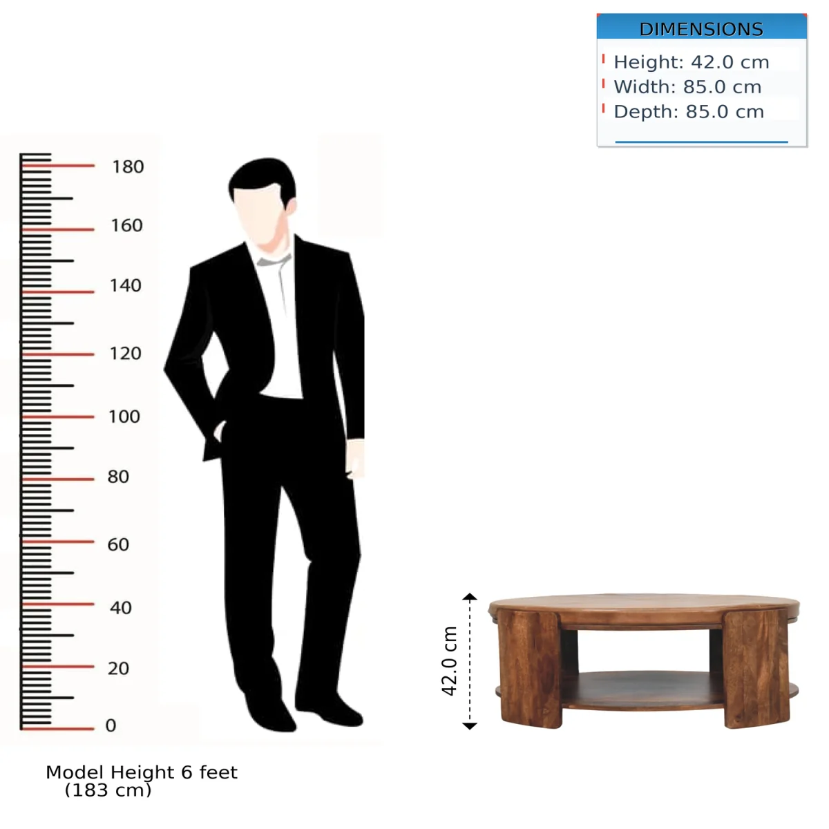 Savoy Leather Coffee Table - Brown – image 9