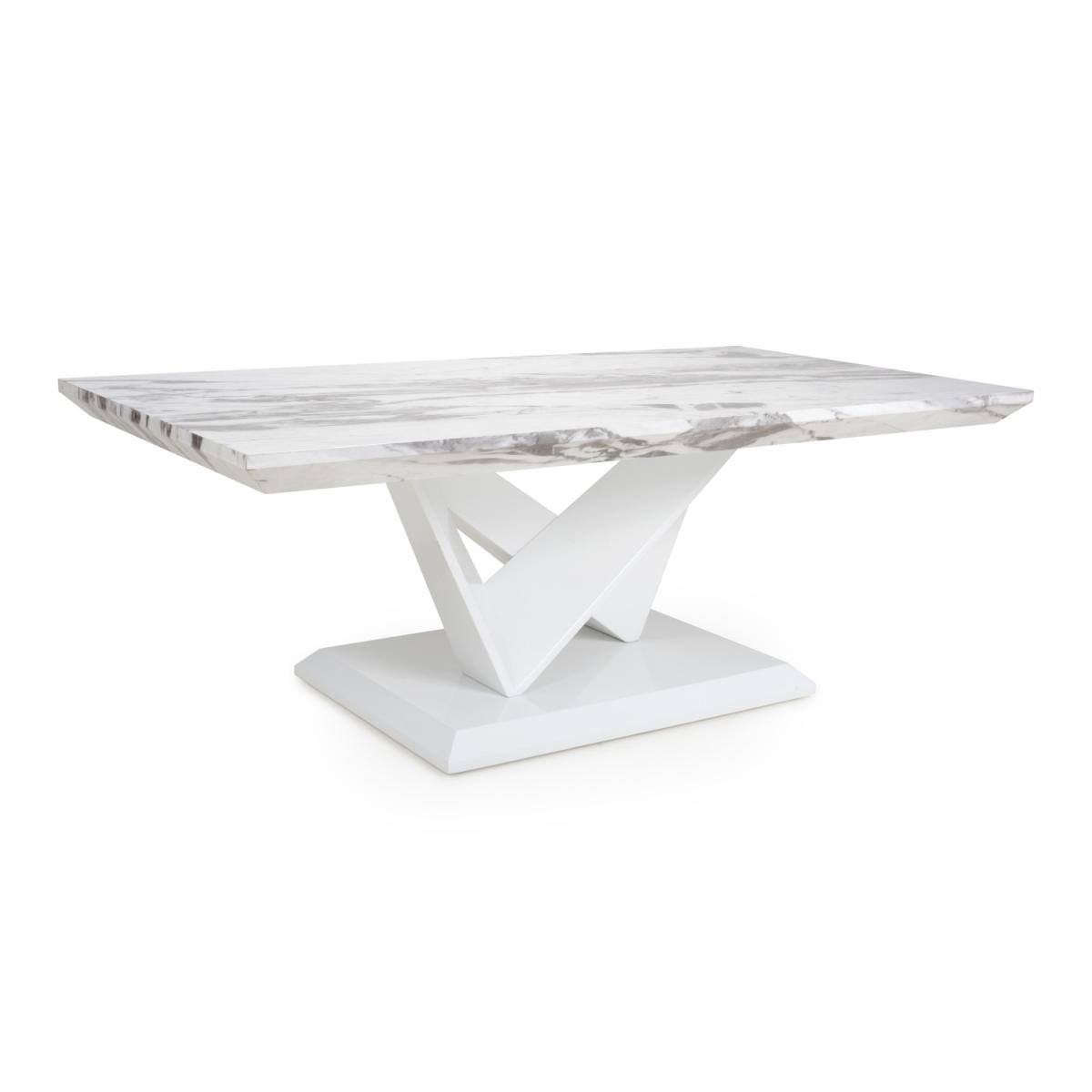Saturn Marble Effect Grey and White Coffee Table - Grey and White – image 3