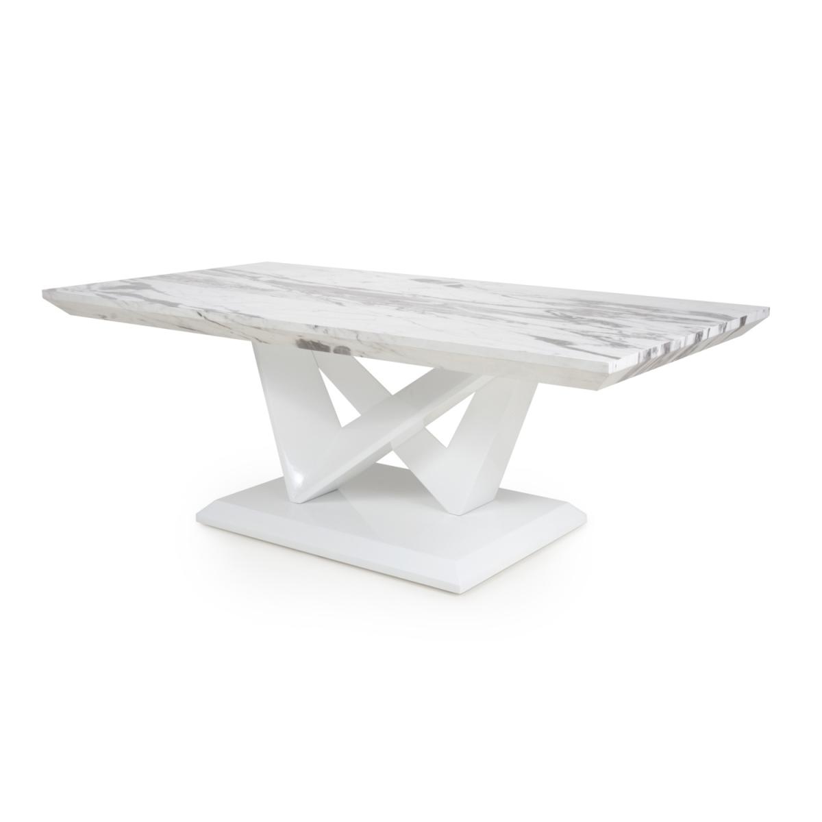 Saturn Marble Effect Grey and White Coffee Table - Grey and White – image 4