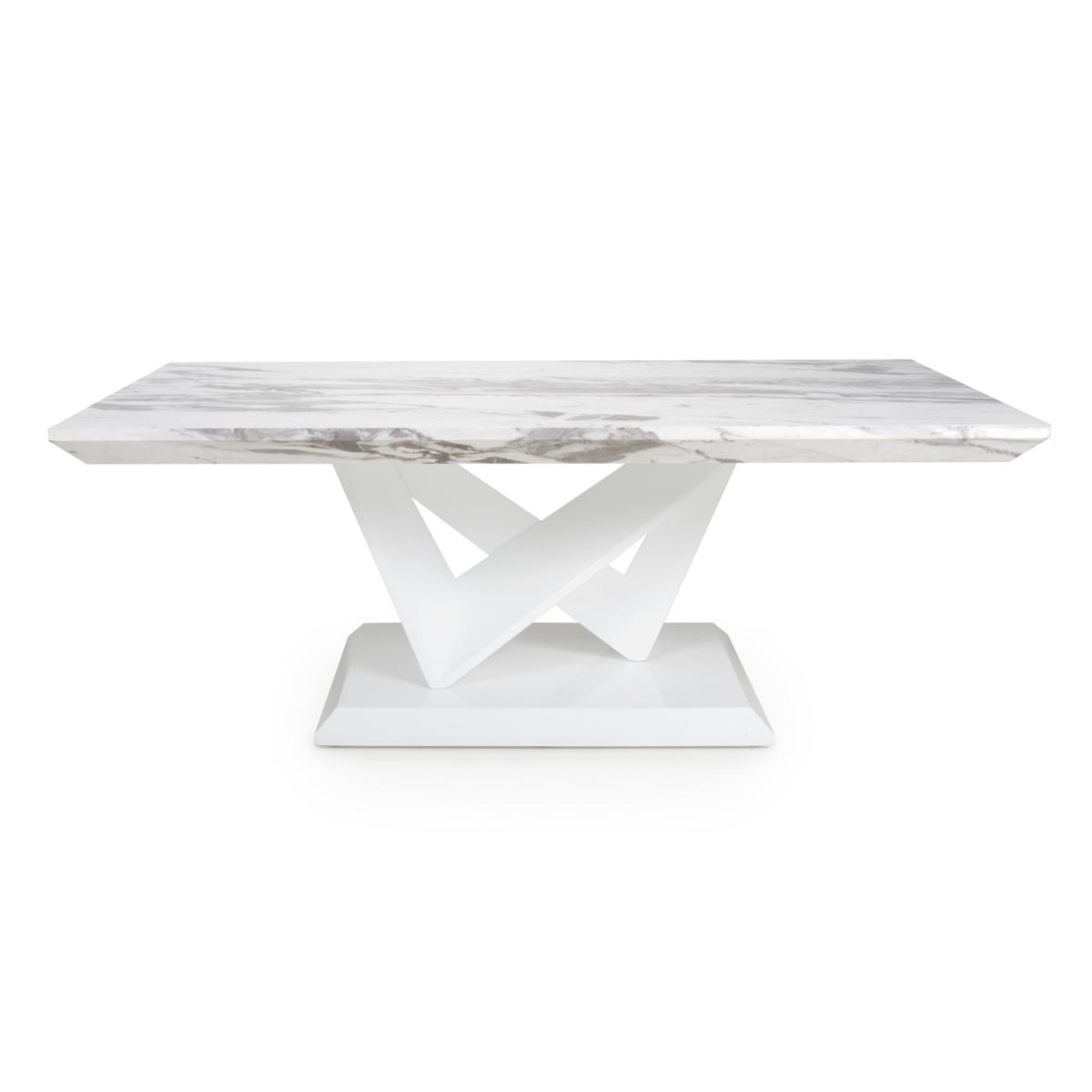 Saturn Marble Effect Grey and White Coffee Table - Grey and White – image 5