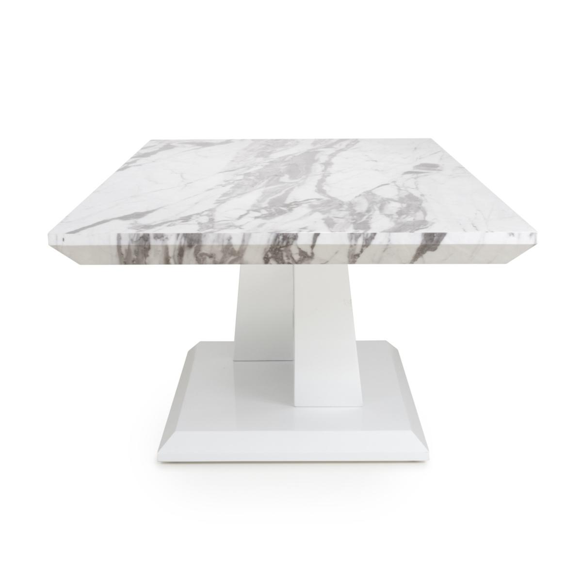 Saturn Marble Effect Grey and White Coffee Table - Grey and White – image 6