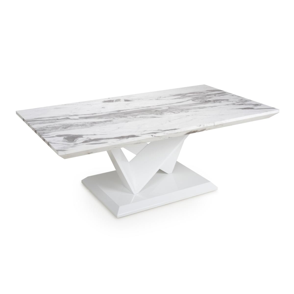 Saturn Marble Effect Grey and White Coffee Table - Grey and White – image 7