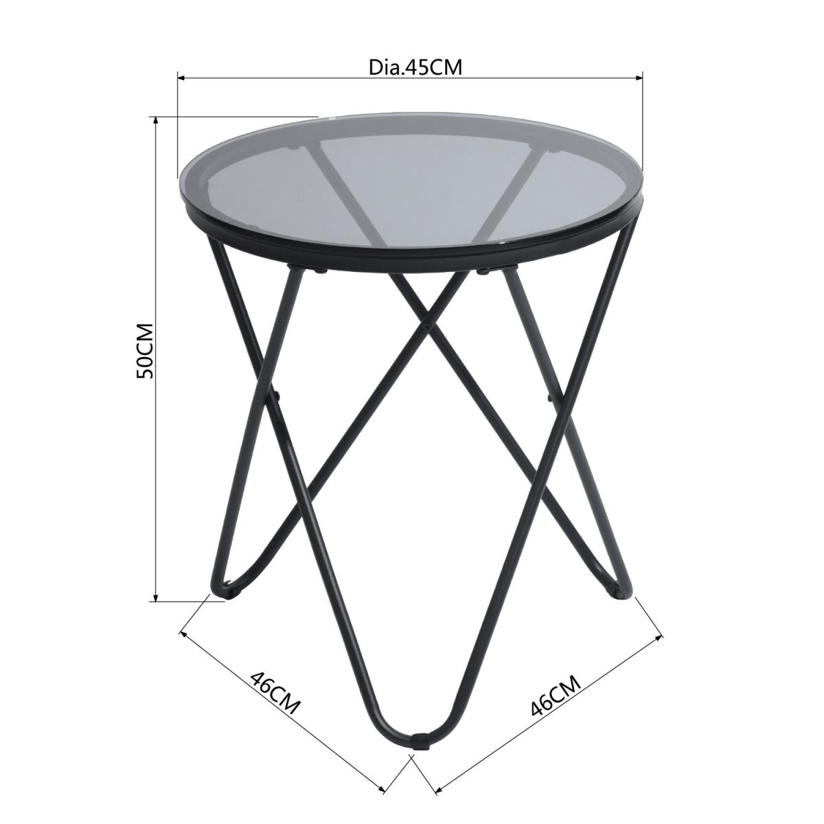 Canales Small Round Glass Top Coffee Table - Black – image 4