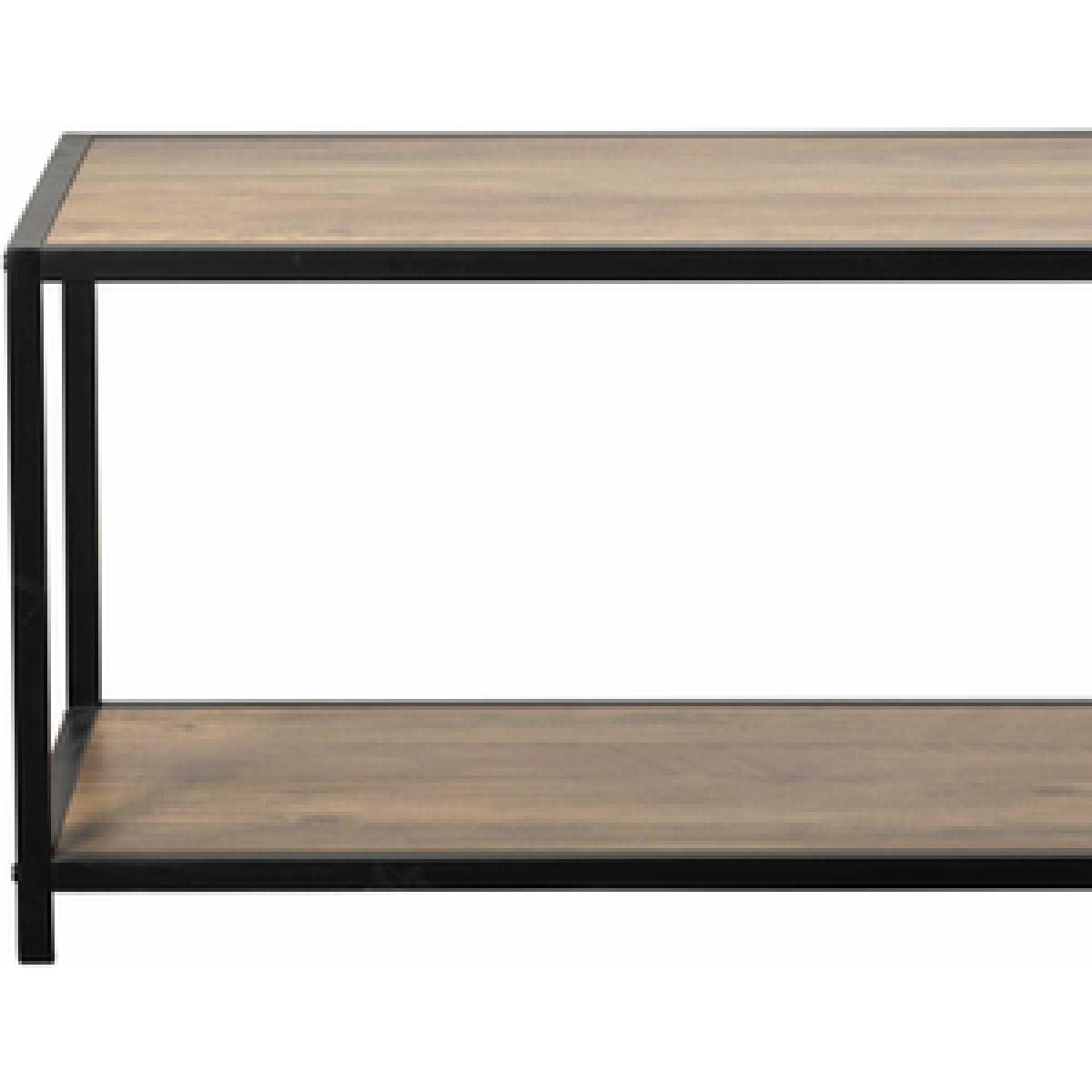 Oak Style Coffee Table with Matt Black Metal Legs - Mid Oak – image 2