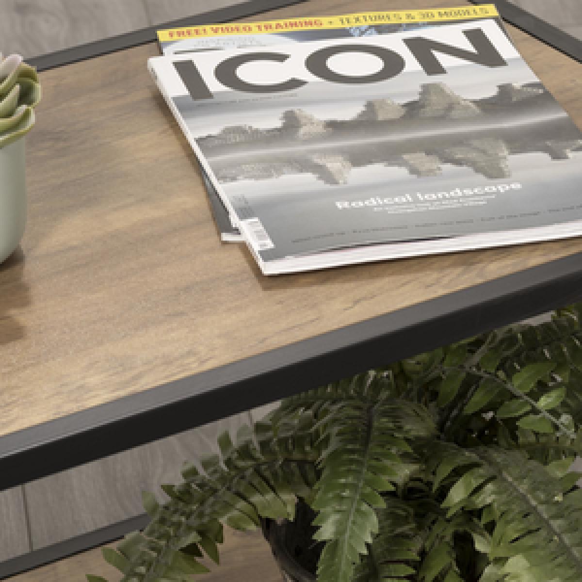 Oak Style Coffee Table with Matt Black Metal Legs - Mid Oak – image 3