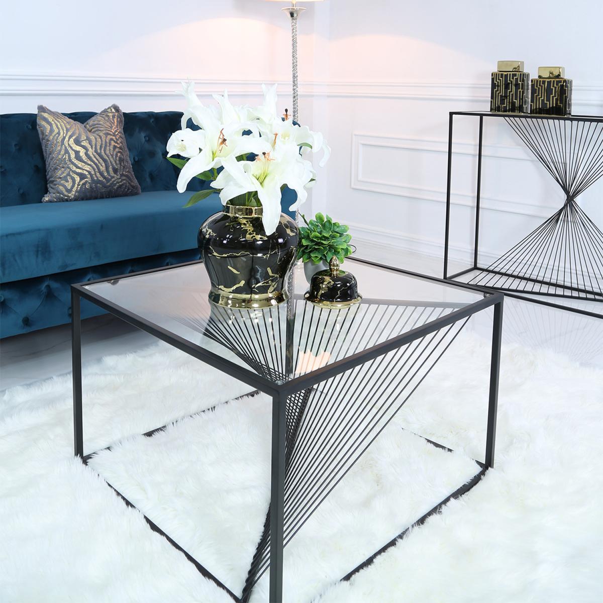 Metal Coffee Table for living room Furniture, centre table - Black – image 3