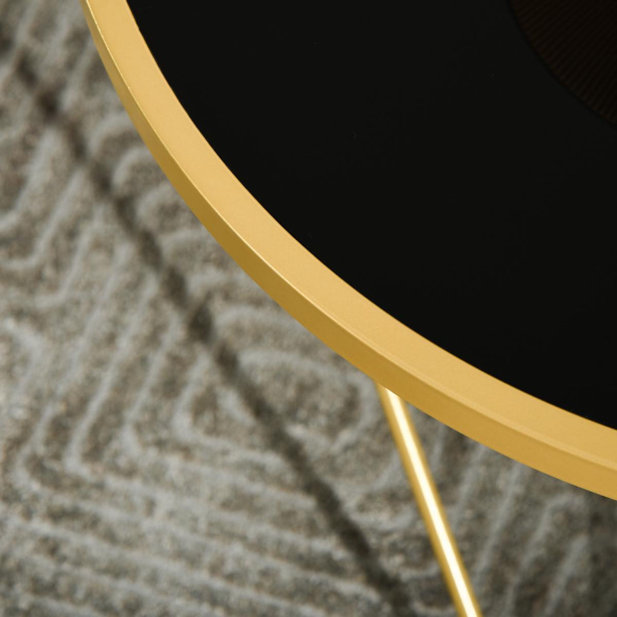 Tempered Glass Coffee Table - Black, Gold / 42.5cm – image 2