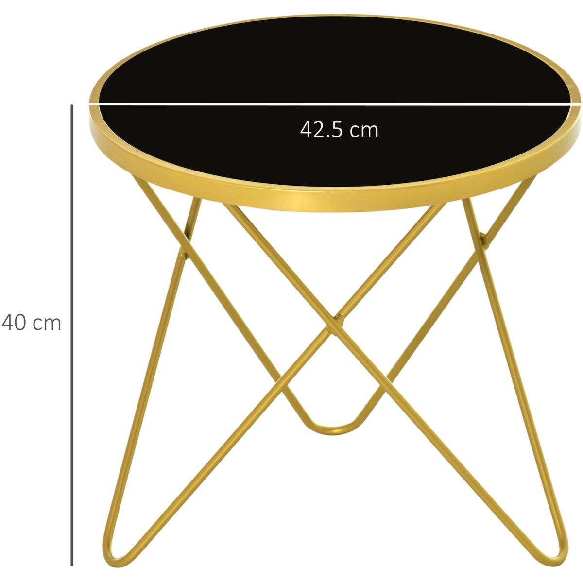 Tempered Glass Coffee Table - Black, Gold / 42.5cm – image 9