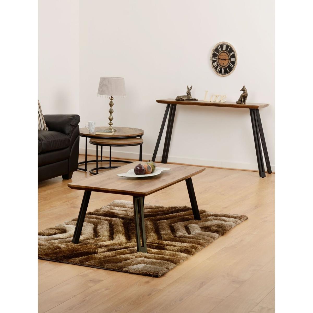Quebec Straight Edge Coffee Table - Medium Oak Effect – image 4