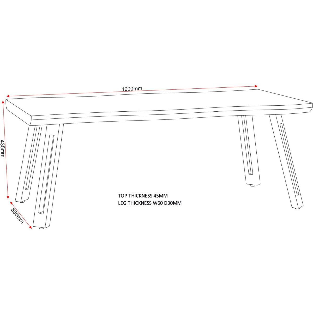 Quebec Straight Edge Coffee Table - Medium Oak Effect – image 5
