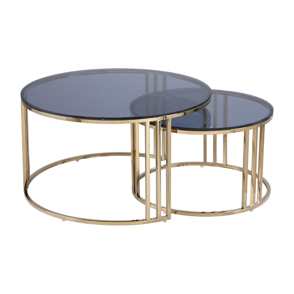 Deluca Coffee Table-Gold - Gold