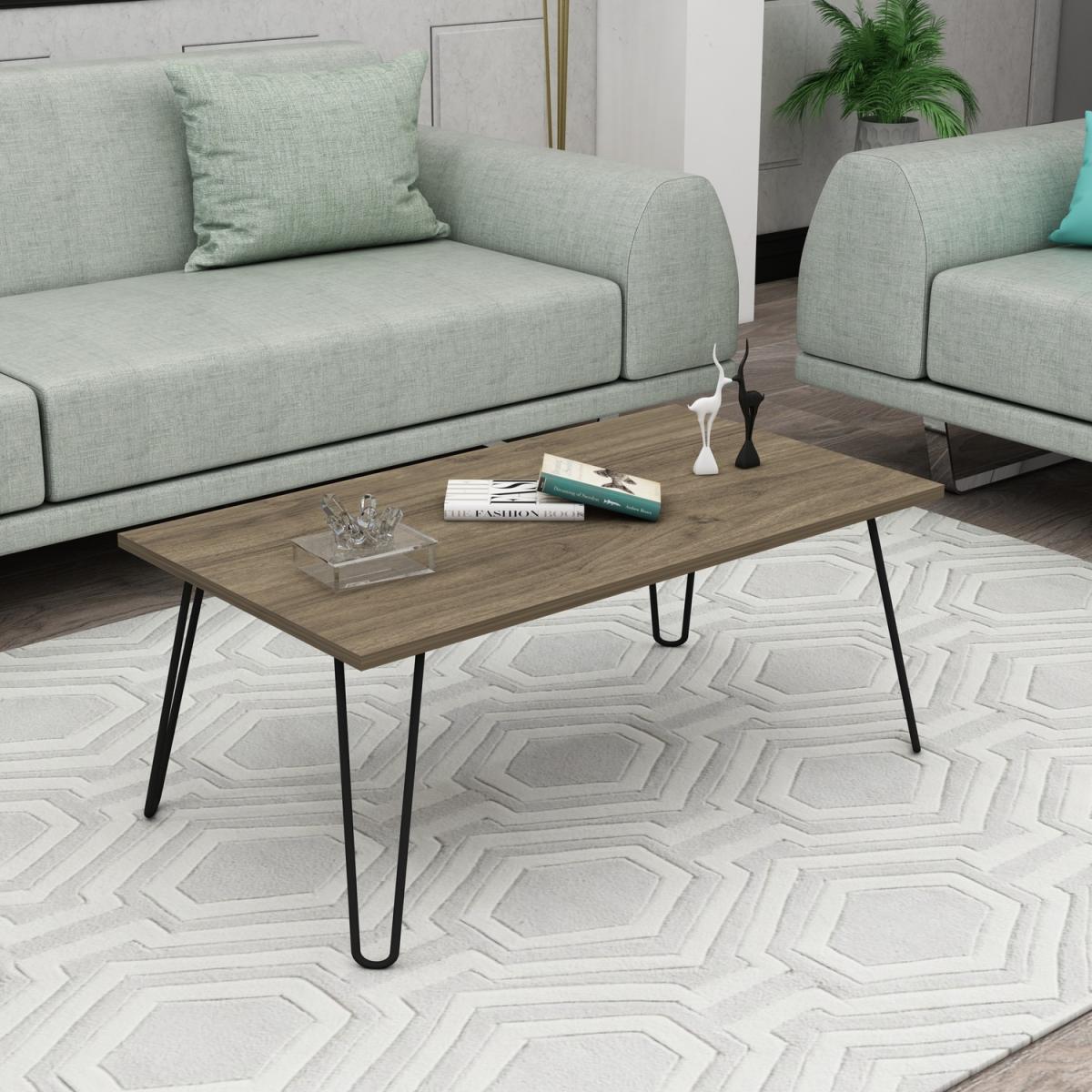 Otello Coffee Table with Metal Legs - Walnut – image 2