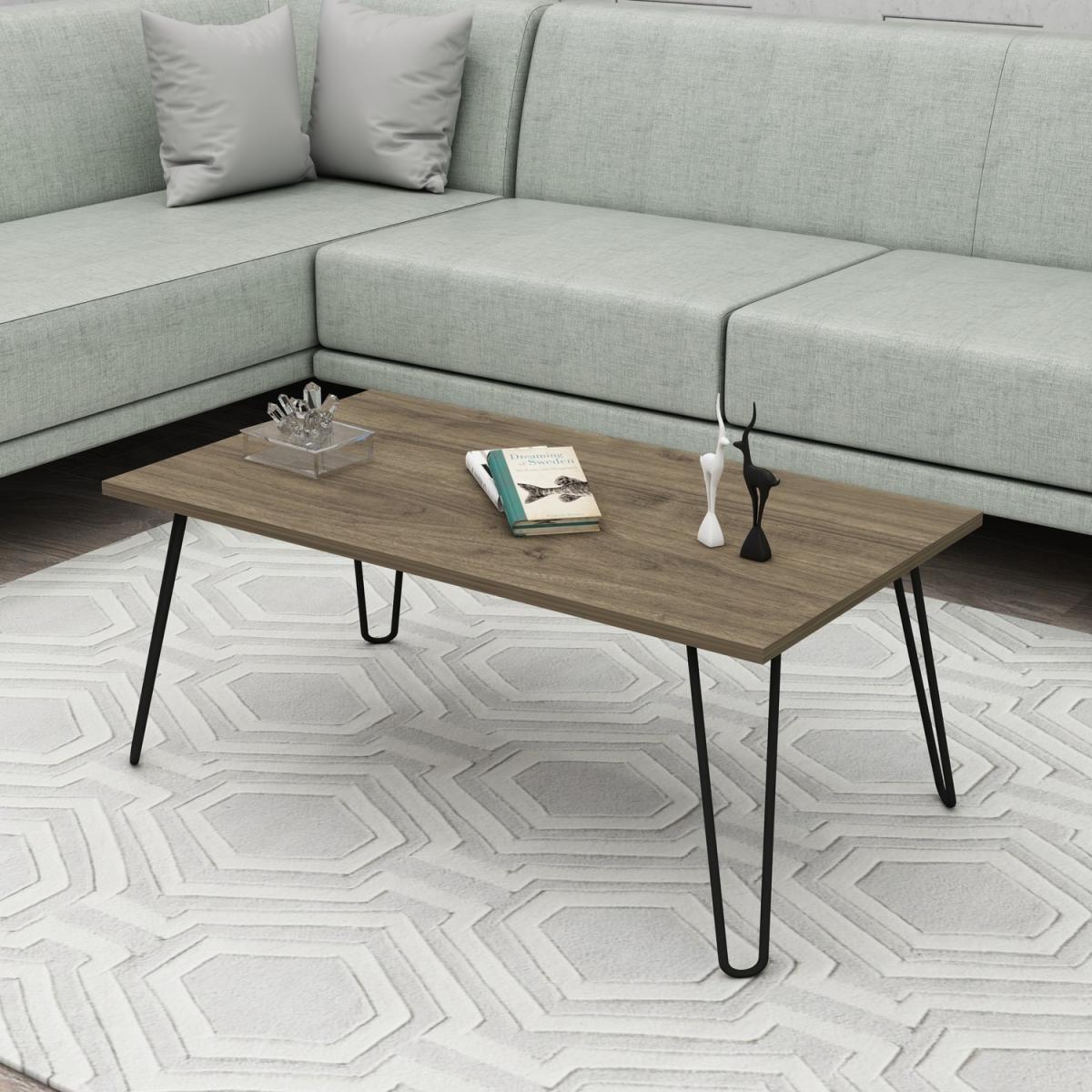 Otello Coffee Table with Metal Legs - Walnut – image 3