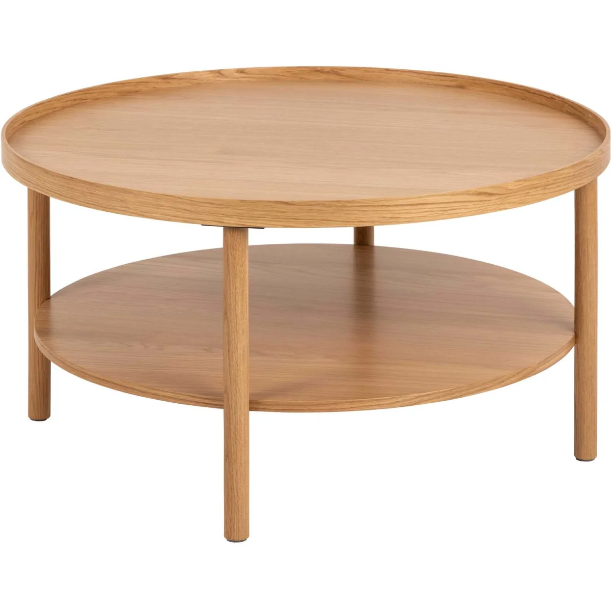 Bermudas Round Veneer Coffee Table Lower Shelf - Natural Oak – image 3