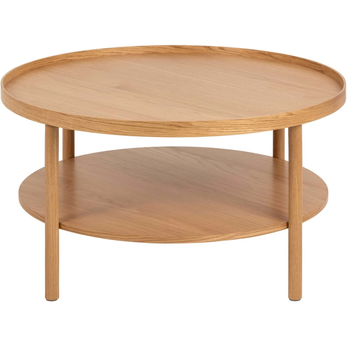 Bermudas Round Veneer Coffee Table Lower Shelf - Natural Oak – image 4