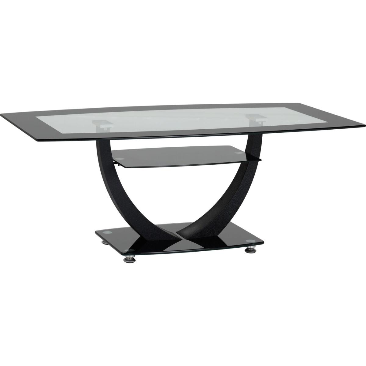 Hanley Coffee Table - Clear glass with black – image 2