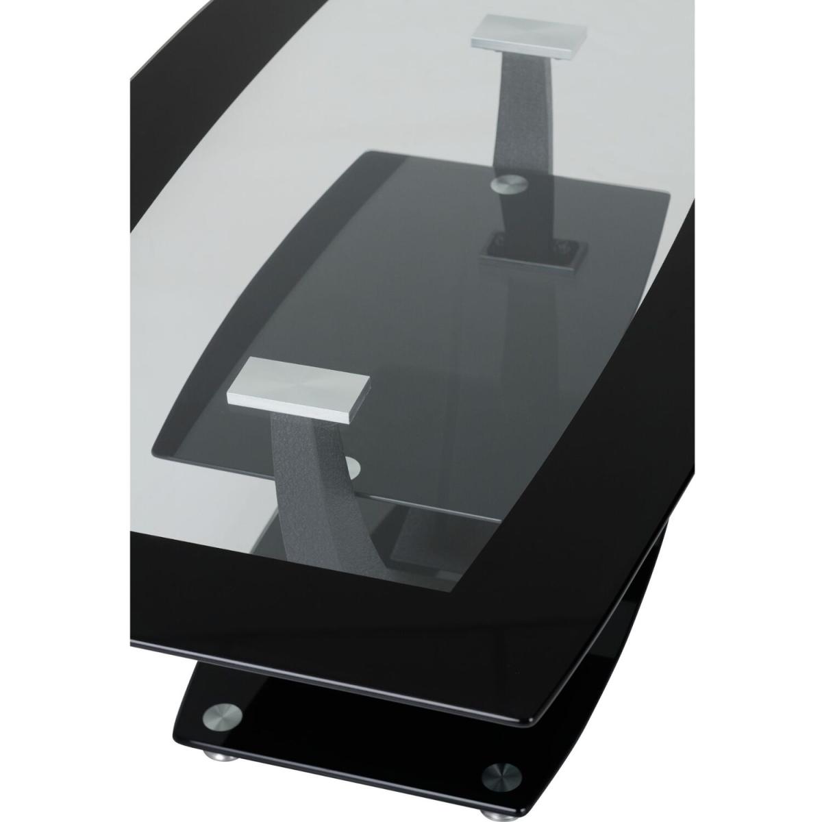 Hanley Coffee Table - Clear glass with black – image 4