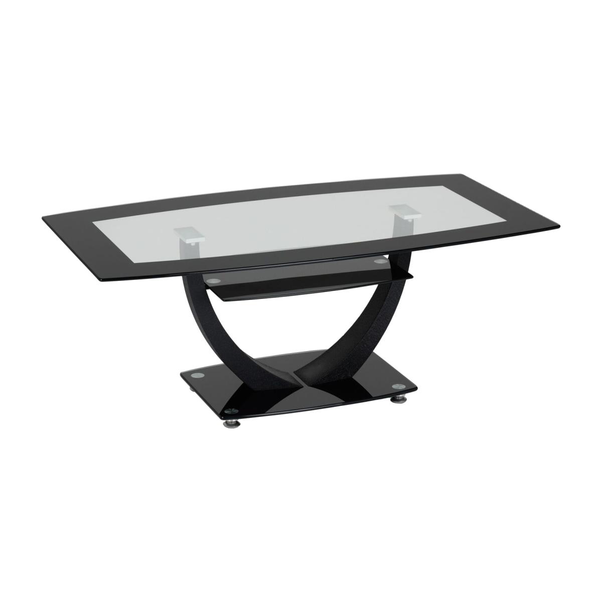 Hanley Coffee Table - Clear glass with black – image 1