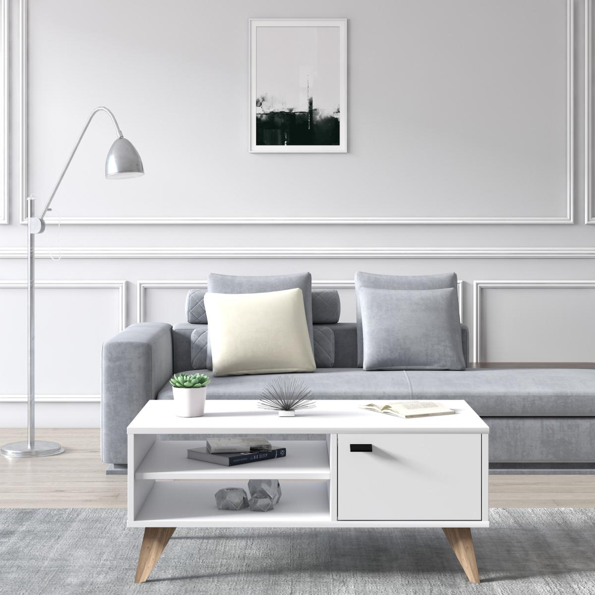 Lika Coffee Table with Storage by Ruumstore - Opaque White – image 7