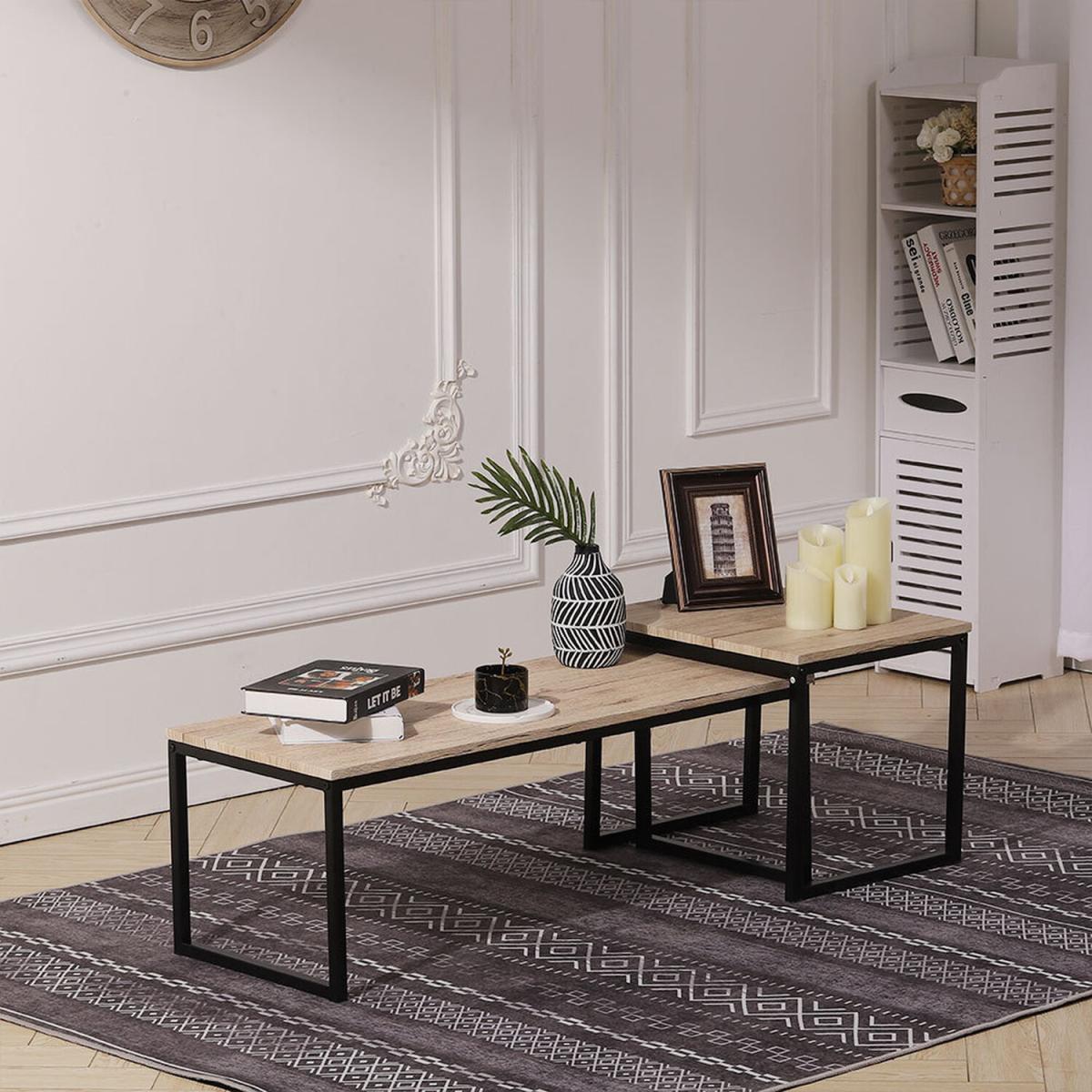 Open Rectangle Coffee Table - Light Yellow – image 7